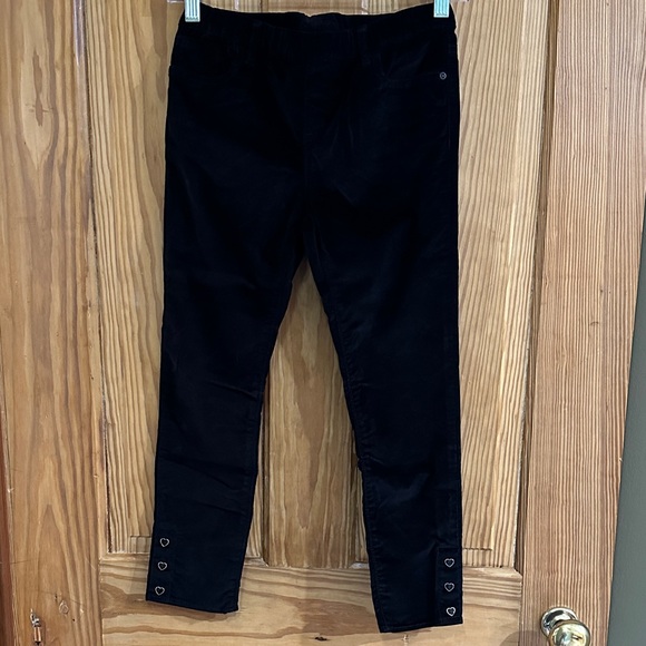 Gap Kids Girls Black Velvet Jeans Tapered Legs ~ 10 Regular - Picture 1 of 12